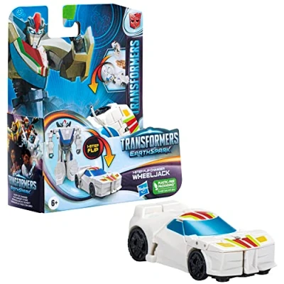 Image de Transformers Earthspark, Figurine Wheeljack 1 Step Flip Changer de 10 cm, à partir 6 Ans