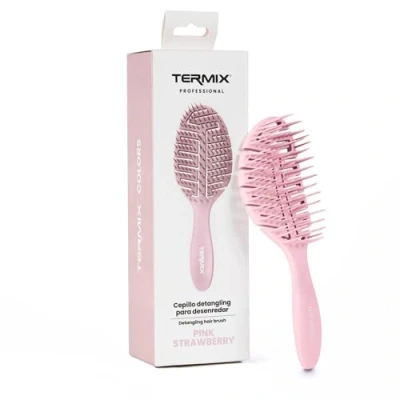 Image de Termix Brosse à cheveux pour démêler Paddle Couleur fluo Démêlage et séchage en un temps record Rose framboise