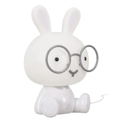 Image de HOME DECO KIDS La11042 Lampe de Chevet LED Forme Lapin pour Enfant, Veilleuse, Decoration Chambre Bebe, Rechargeable USB, Bouton Tactile, Plusieurs Intensités Lumineuses