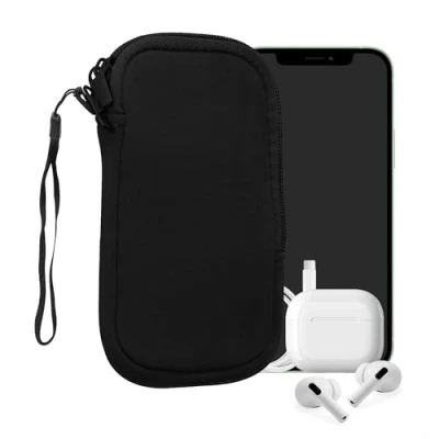 Image de kwmobile Housse Universelle Smartphone Pochette de Protection 12,5 x 6,5 cm pour téléphone Portable XS 3,5/4&quot; en néoprène Noir