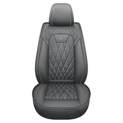 Image de Eunncu Housses de Siège Voiture Universelle Ensemble Complet Siege Auto Universel en Cuir Compatible avec Les Airbags Latéraux Couvre Sieges pour Avant et Arrière, Gris