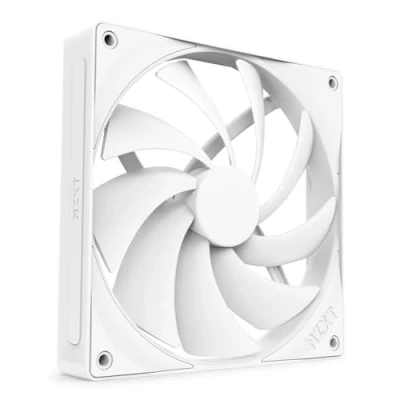 Image de NZXT F140Q Ventilateur Silencieux de 140 mm pour boîtier PC Entrée ou Sortie Structure biseautée Un air concentré Paliers hydrodynamiques Bruit Faible Commande MLI Blanc