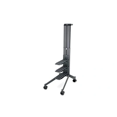 Image de SIGEL Mi200 Caddy de Bureau Simple Face, Réglable en Hauteur, avec Roulettes Arrêtables pour Sols Mous, Métal Revêtu Par Poudre, 48,9 X 32,4 10,03 cm, Gris Foncé