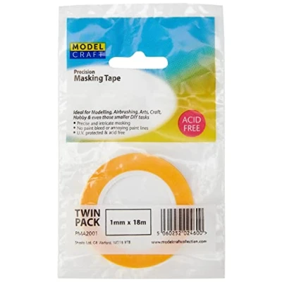 Image de Modelcraft Lot de 2 1 mm Ruban adhésif masquage précision, Plastique, Jaune,