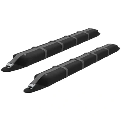 Image de HOMCOM Lot de 2 Barres Toit Porte Bagages galerie Souple Gonflable et Universelle pour Voiture Charge Max 75 kg Kayak Planche à Voile Sup canoë Snowboard Noir