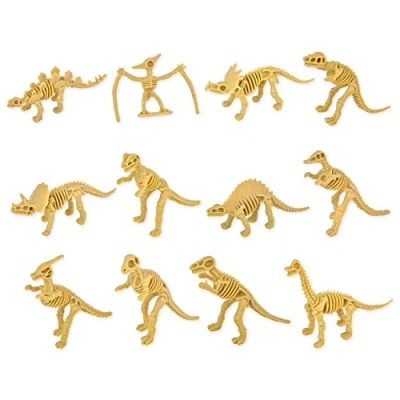 Image de SCSpecial 12 pièces fossiles de Dinosaures pour Enfants Assortis d&#039;os Squelette Figurines en PVC fabriqués Le Jeu Scientifique récompenses Dino Sand Dig Party Favor Ensemble A