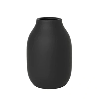 Image de blomus COLORA Vase S aus Steingut, Peat, hergestellt in hochwertiger Handarbeit, Elegante und dekorative Tischvase, flächenschonendes Wohnaccessoire (H/B/T: 15 x 10,5 cm, 65902)