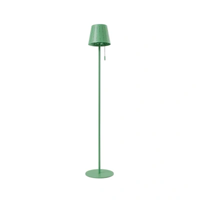 Image de Lindby lampe sur pied LED solaire Hilario, vert, fer, batterie rechargeable
