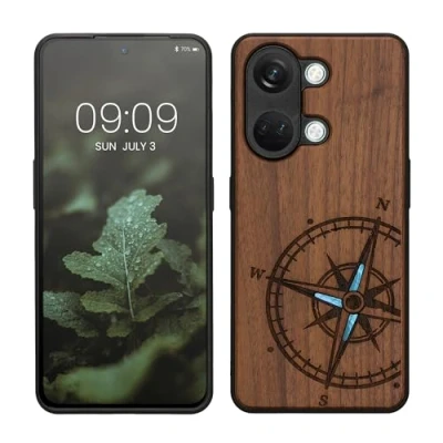 Image de kwmobile Housse Compatible avec OnePlus Nord 3 5G Coque Étui de Protection Rigide Antichoc Cadre en TPU Brun foncé