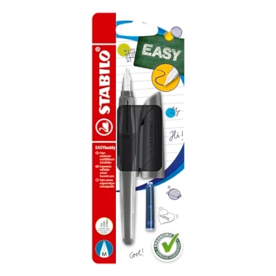 Image de stylo plume ergonomique STABILO EASYbuddy 1 pour gaucher et droitier M tous Twilight Sky noir