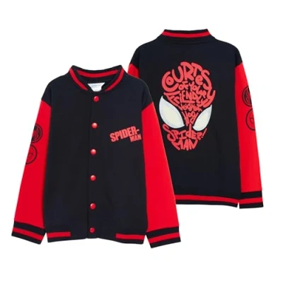 Image de Marvel Spidey Veste d&#039;aviateur Spiderman pour garçon avec yeux phosphorescents, gris, 9 10 ans