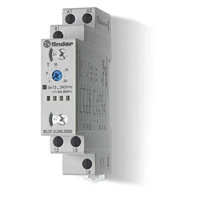 Image de Finder 800102400000PAS Relais temporisé modulaire multifonction multi tension 1RT 16 A de 12 à 240 Vac/dc 0,1 s 24 h