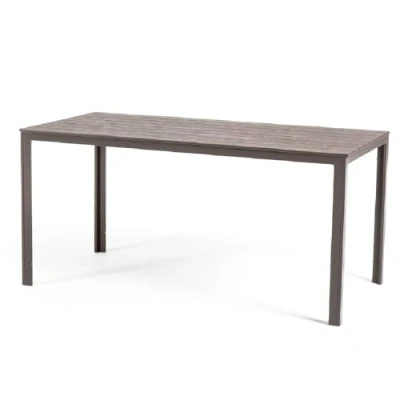 Image de RATTATAN Thomas Table de Jardin rectangulaire 156x78 avec Structure en Acier et Plateau Haute qualité polyéthylène au Design Bois raffiné (Gris Tourterelle)