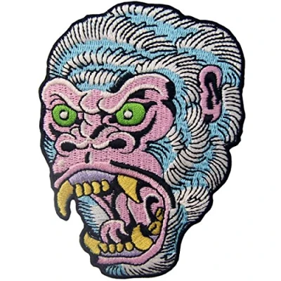 Image de Patch brodé en forme de Le gorille rugissant, à coudre ou coller avec fer repasser