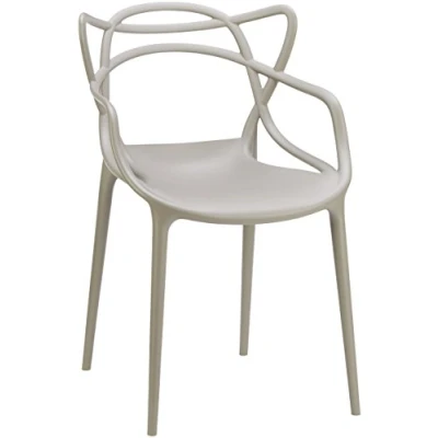 Image de Kartell Masters Chaise, Technopolymère thermoplastique recyclé avec charge minérale et traitement soft touch, Gris, Lot de 2