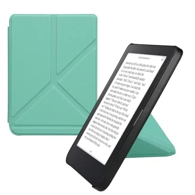 Image de kwmobile Étui Compatible avec Kobo Clara 2E Coque à Rabat magnétique Tablette eReader Similicuir Menthe glaciale