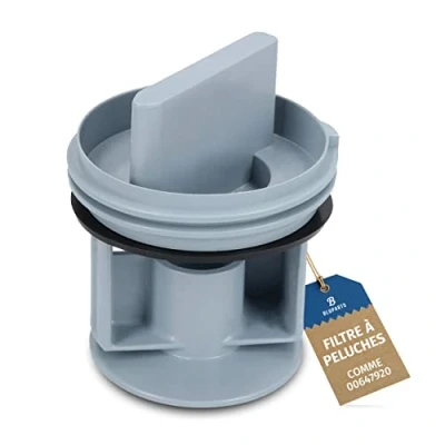 Image de Filtre à peluches pour machine laver Convient comme le numéro de pièce d&#039;origine 00647920 Passoire anti diverses machines Bosch, Siemens, Constructa, Neff etc.
