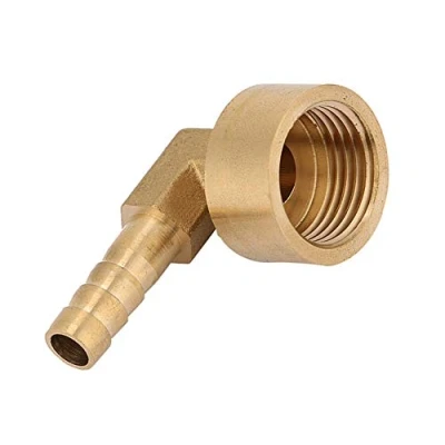 Image de Raccord à ailettes en laiton filetage femelle Coude 90 degrés Tuyau coudé Adaptateur d&#039;articulation G1 / 2 Air/Eau/Combustible/Huile/Gaz inertes(10mm)