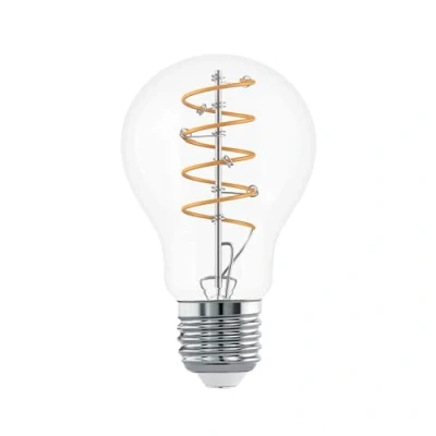 Image de Eglo ampoule filament LED E27, lampe vintage en spirale, décorative au design rétro, 7,3 watts, blanc chaud, 806 lumens, 2700k, Edison A60, Ø 6 cm
