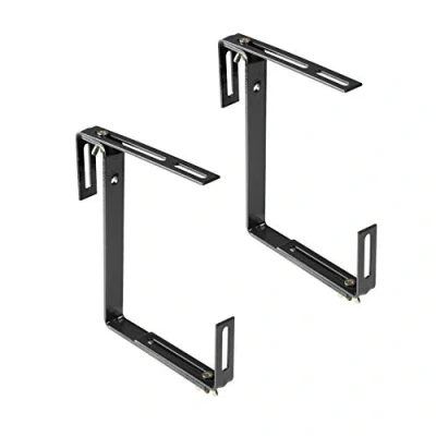 Image de Xclou Support pour jardinière couleur anthracite de bac à fleurs robuste et réglable en largeur Accroche métal le balcon