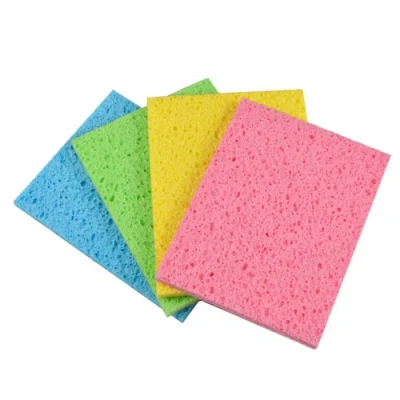 Image de Homéa, Set de 4 Eponges Multi Usage Cellulose Vegetale 15 x 12 1 cm