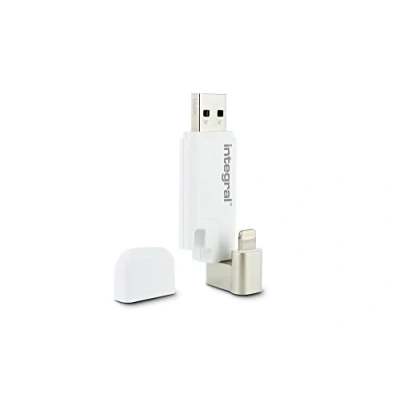 Image de Clé USB 3.0 + Lightning pour iPhone/iPad INTEGRAL iShuttle 32GB Blanc