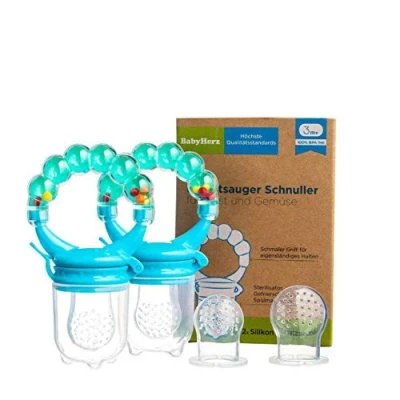 Image de Tétine à fruits pour bébé En silicone de qualité supérieure 100 % sans BPA Bleu