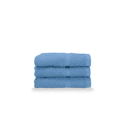 Image de Gabel Lot de 3 Serviettes d&#039;invité en Pur Coton hydrophile, 40 x 60 cm, Bleu