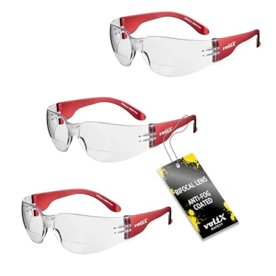 Image de 3 x voltX ‘GRAFTER’ Lunettes de lecture légères sécurité bifocales, Certifiées CE EN166F / cyclisme (TRANSPARENTES dioptrie +2.5) + Lentille UV400 Safety Reading Glasses