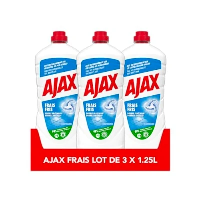 Image de Ajax Nettoyant Ménager Sol &amp; Surfaces Parfum Frais Efficace et Respectueux de l&#039;Environnement Lot 3 X 1,25 L