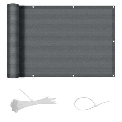 Image de SUNNY GUARD Brise Vue Balcon 80x300cm in HDPE Couverture de Écran Jardin,Protection Solaire et respirabilité,pour Terrasse Jardin Patio,avec Attaches câble,Anthracite
