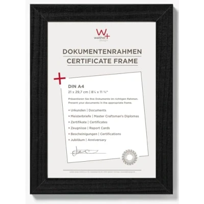 Image de walther design Cadre photo noir 21 x 29,7 cm (DIN A4) Home en bois HO130B