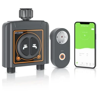 Image de Programmateur d’arrosage à 2 Voies WiFi, Minuterie d&#039;arrosage Automatique, App Smart Life Rainpoint, Arrosage Automatique pour Jardin, Irrigation Compatible avec Alexa Google Assistant