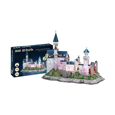 Image de Revell 3D Puzzles 00151 Château de Neuschwanstein à Construire LED Edition Puzzle 3D, 151, Multicolore