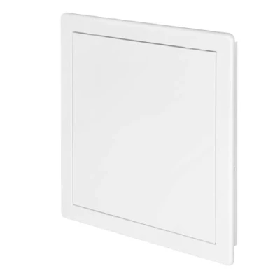 Image de Awenta Panneau d&#039;accès en plastique pour Porte 250 x mm Plaque de recouvrement à rabat d&#039;ouverture blanche Loquet Charnière dissimulée amovible Surface lisse peindre