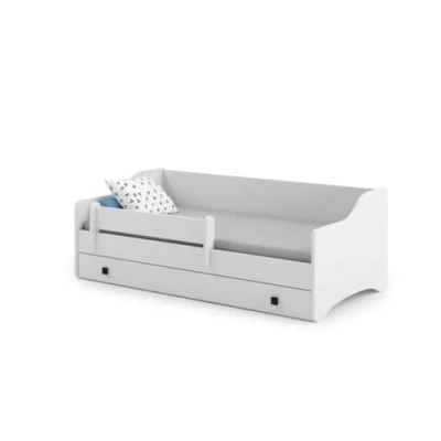 Image de Lit enfant ERYK 80x180 avec matelas + sommier tiroir en blanc