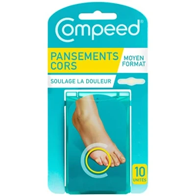 Image de Compeed 10 Pansements Hydrocolloïdes Cors aux Pieds Seconde Peau Cicatrisation rapide
