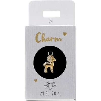 Image de Depesche 11834 024 Charm Bélier, Pendentif doré pour Colliers, Bracelets et Boucles d&#039;oreilles, idéal comme Petit Cadeau, Multicolored