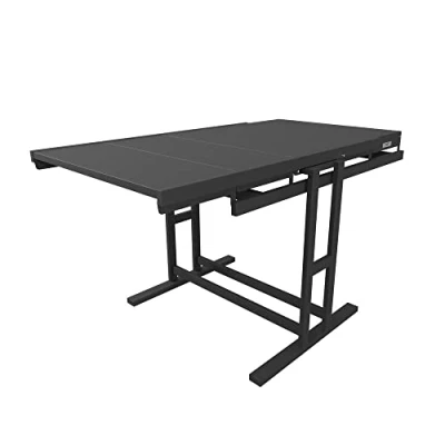 Image de BLUMIE Table modulable (L120 x l78 H77,5 cm) Convertible en Etagère Style Industriel Couleur Ebène
