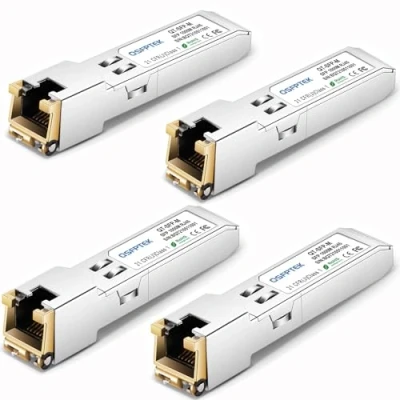 Image de 4Pack 1000BASE T Copper SFP Transceiver, to RJ45 1G Module for Cisco GLC T/SFP GE T, Ubiquiti UF 1G, Meraki MA 1GB TX, D Link, Supermicro