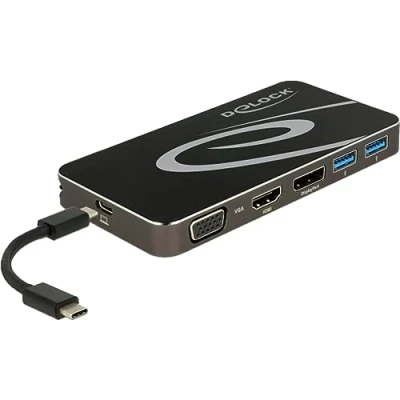 Image de DeLOCK USB Type C 3.2 Dockingstation 4K HDMI DP / 1080p VGA, Hub und PD 3.0 Neuf
