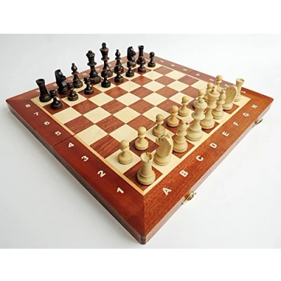 Image de Tournoi Jeu D Echecs en Bois Set NO. 4 Master of Chess D&#039;échec Pliable Board 42cm Portable Fait Main Staunton pour Enfants et Adultes