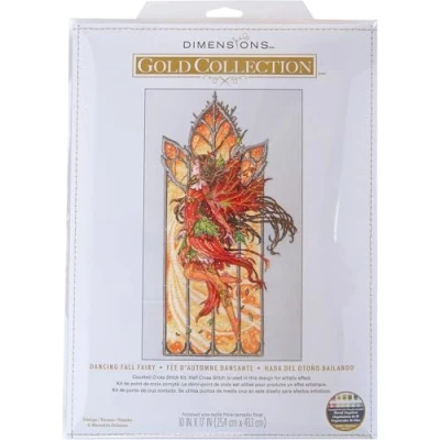 Image de Dimensions Kit de broderie au point croix Motif fée d&#039;automne Multicolore 7 pièces