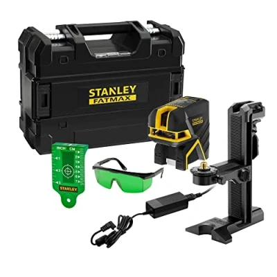 Image de Stanley Fmht77598 1 Niveau Laser Croix + 5 Points Scpg5 Vert Gamme FatMax® (Li Ion) Résistant Étanche Embase Magnétique