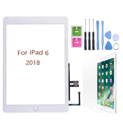 Image de Hedywei Écran tactile de rechange pour iPad 6 Gen A1893 A1954 (2018 9,7 pouces) avec kit d&#039;outils (Blanc)