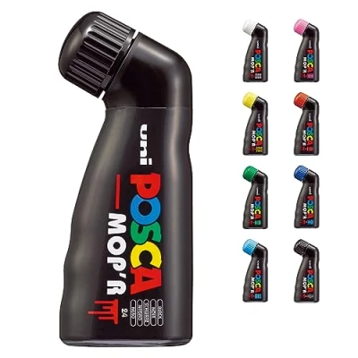 Image de POSCA Uni Mitsubishi Pencil Marqueur MOP&#039;R Pointe Ronde XXL 3 19 mm Forme Ergonomique, Corps Semi Rigide Peinture À Base d&#039;Eau Tout Support Noir