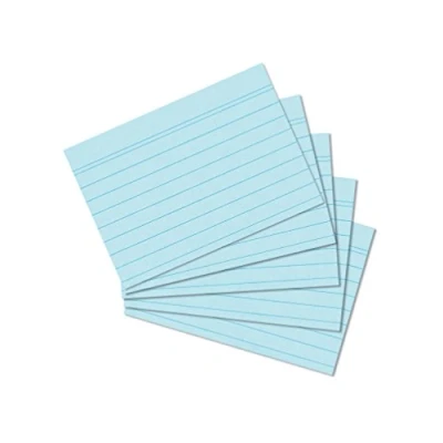 Image de Herlitz Lot de 100 fiches bristol Format A4/A5/A6/A7/A8 A7 ligné. liniert bleu