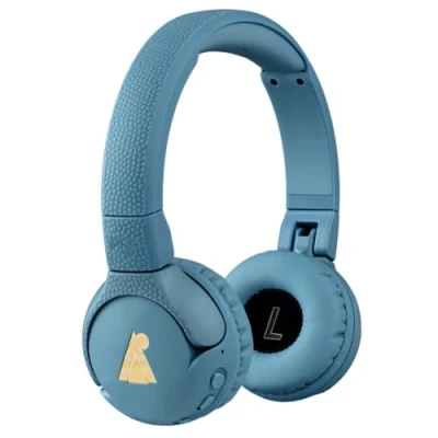 Image de POGS Casque d&#039;écoute Bluetooth sans Fil Kids Le Gecko 2 réglable et Durable pour Enfants de 3 Ans Plus Volume limité à 85 DB Microphone Fonction Partage Musique (rBleu)