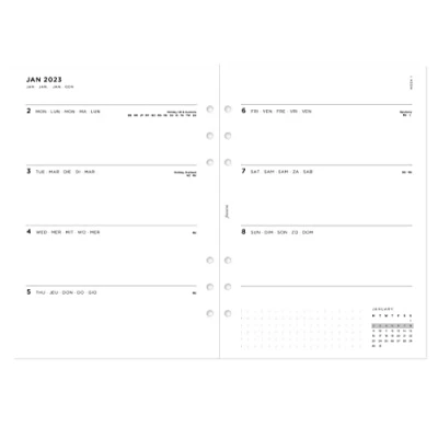 Image de Filofax A5 Minimal Week on Two Pages 2023 Diary, White (23 68590)