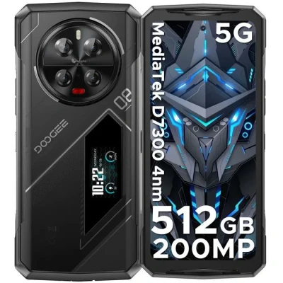 Image de DOOGEE V40 Pro 5G Rugged Mobile Phone, 36 Go de RAM + 512 ROM, Android 14, écran Full HD 6,7&quot; 1,4&quot;, 8,680 mAh, caméra IA 200 MP, NFC/Wi Fi 6 (Argent)